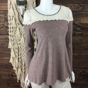 Umgee | Lace‎ Mesh Flowy Boho Knit Top